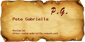 Pete Gabriella névjegykártya